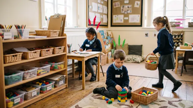 Students using resources independently